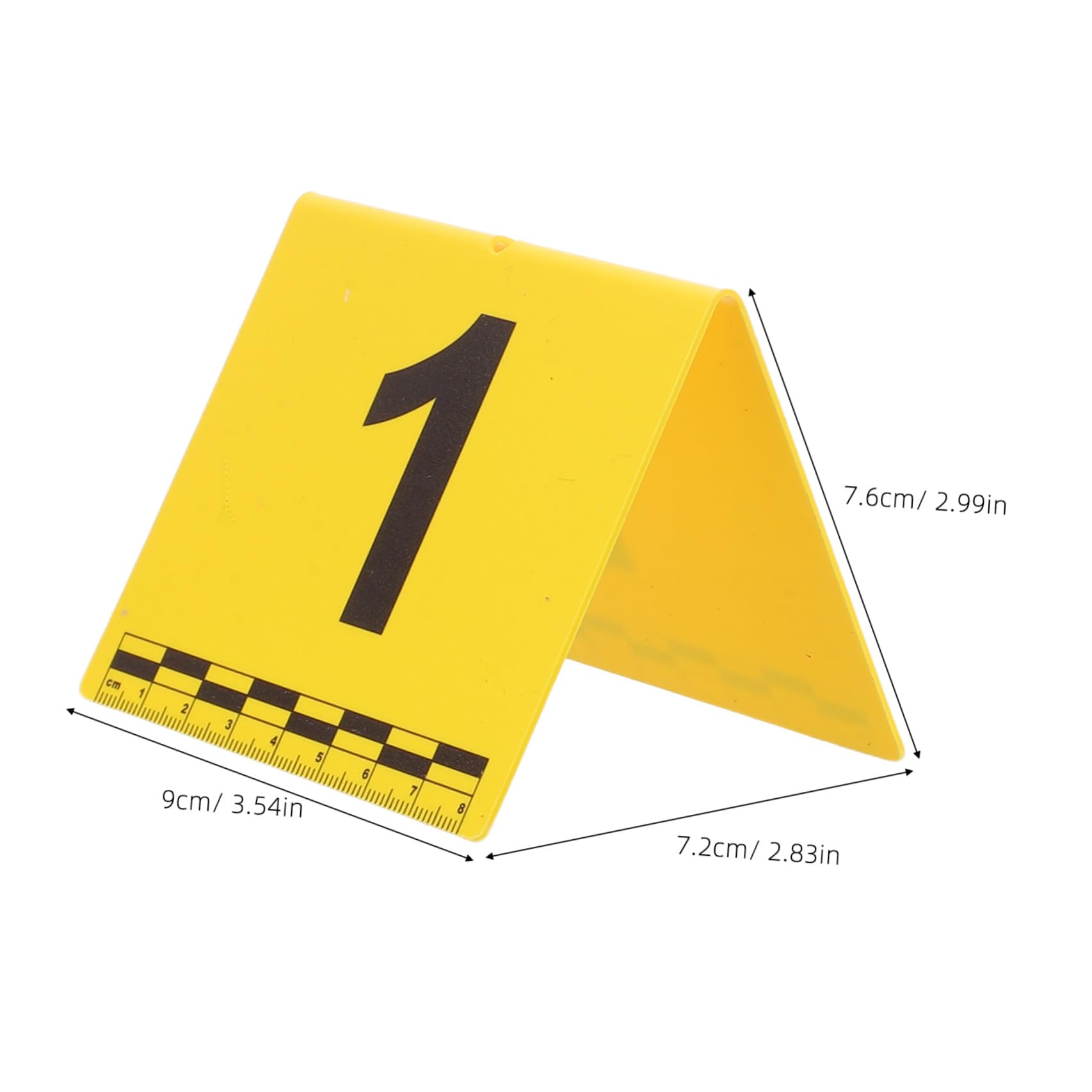 NUOBESTY Marcatori di Scena del Crimine in Plastica Gialla Struttura Verticale Leggera per Identificazione Prove, per Scene del Crimine e Giochi di Festa, Set
