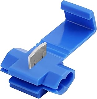 100pcs Solderless Quick Splice Snap Wire Connector, 18-14 AWG Splice Connector Double Run Solderless Wire Splice Connectors, Blue Electrical IDC