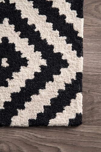 Image of Hand Tufted Wool Carpets Anti Shedding Rug Modern Carpets for Living Room Size 8x11 Feet