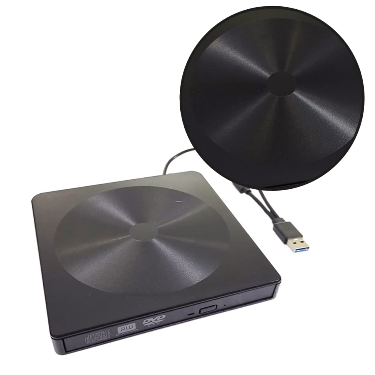 jojofuny Masterizzatore Dvd Esterno Typec Nero USB 3.0 Unità Ottica Abs per Desktop e Laptop senza Necessità di Driver Multi Funzione