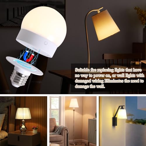 Hotran CDDP-01 Rechargeable Battery Operated Powered Light Bulbs With Remote Control 2 Pack,Wireless Detachable Magnetic Usb Charging Led Bulb thumb #3