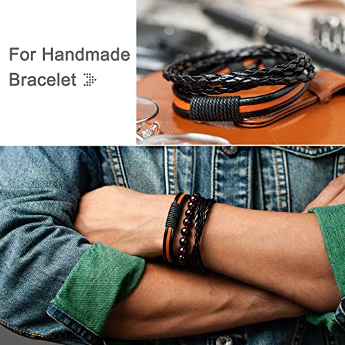 Cordón de cuero redondo maleable de 3 mm para reparar correas y tejer pulseras 6