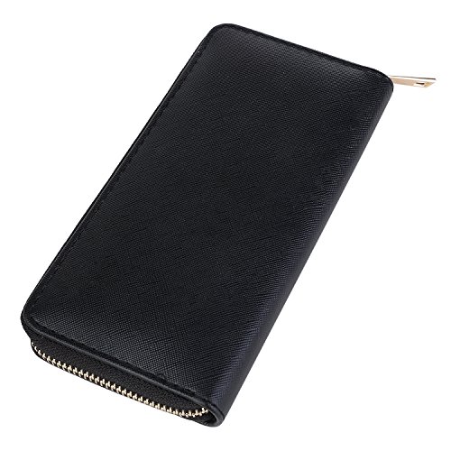 Preisvergleich Produktbild DonDon Damen Geldbeutel Geldbörse Portemonnaie unifarben schwarz