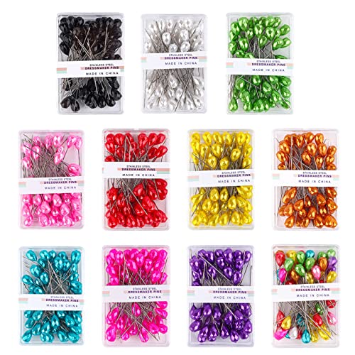 50 Pieces Sewing Pins 2 Inch Straight Pins For Fabric Clothing Design DIY Sewing Crafts Long Quilting Pins For Case Pack Quilting Pins Flat Head Quilting Pins With Colored Heads Quilting Pins Curved 2