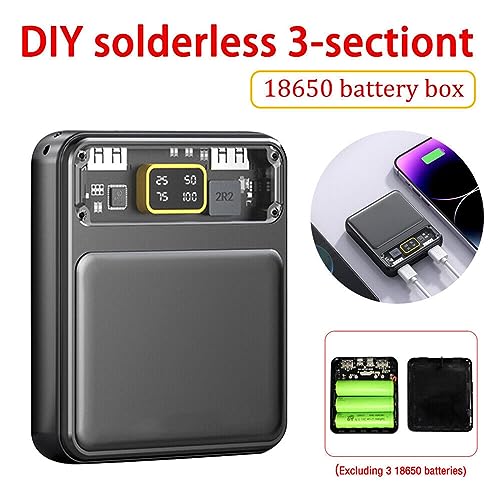 Kit caja power bank MOUDOAUER sin soldar para baterías 18650 miniatura 7