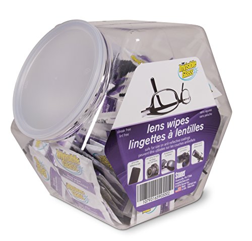Image of Invisible Glass 90100 Lens Cleaning Wipes - Streak-Free, Lint-Free Wipes for Glasses, Camera Lenses, Binoculars & Smartphone Cameras, Safe on Reflective Coatings - 150 Count