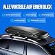 Dachbox VDP Xtreme 600 Black - VDP Universal Autodachbox, dachkoffer für Reisen und Camping, abschließbar, 600 Liter Volumen - Schwarz