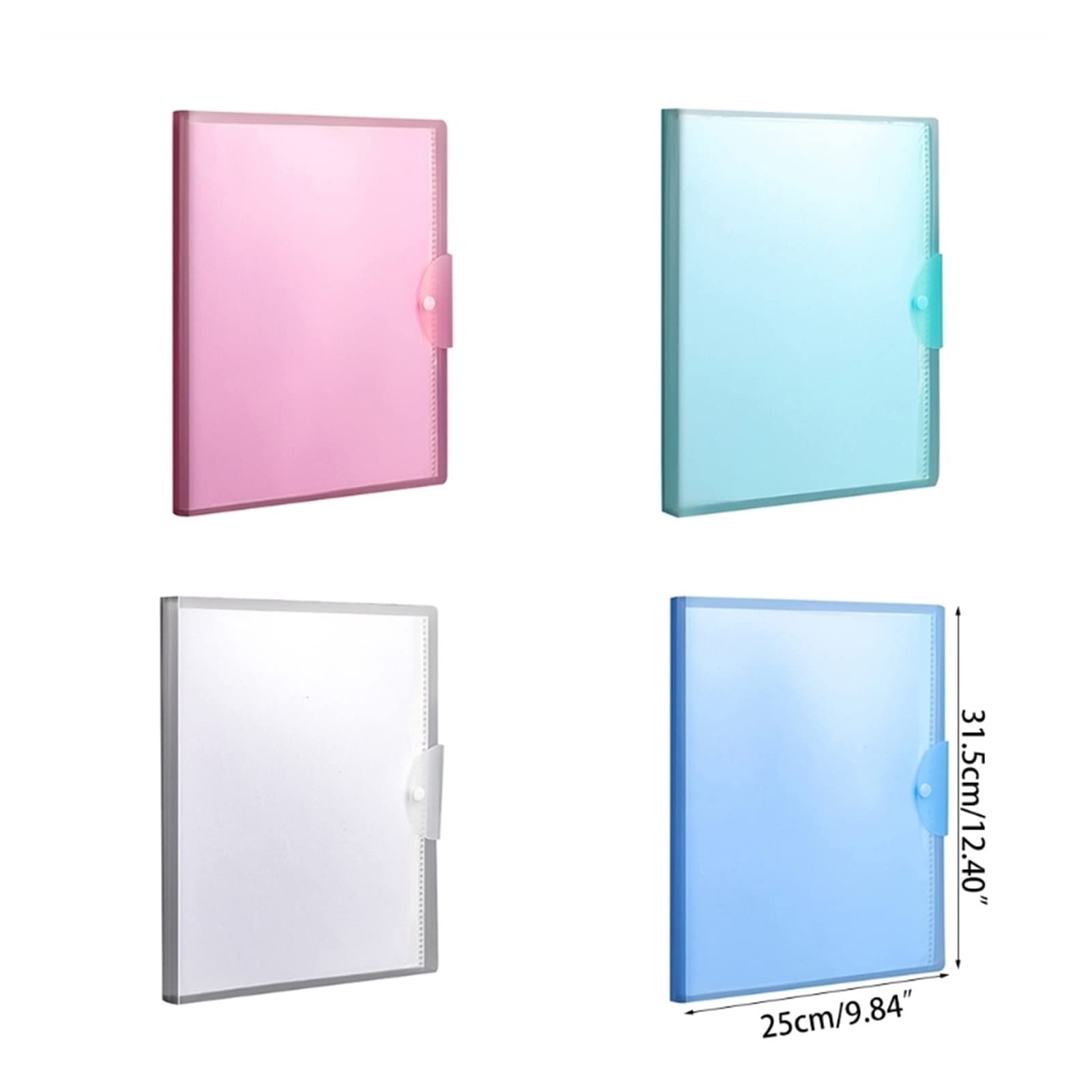 Cartelle di plastica, budget Binde, Portatile 40 Tasche espandibile Cartella di File di Carta di Prova A3 Chiusura con Bottone Borsa di stoccaggio di Carta di Prova espandibile for Organizzatore di Fi