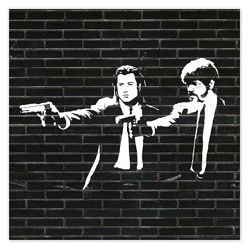 Póster Banksy Fiction para tapar paredes vacías cuadro grande 140x140cm