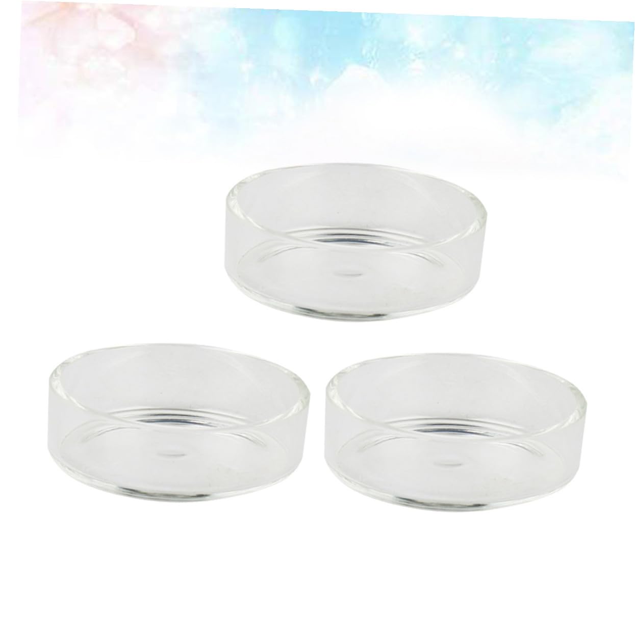 5 Cuencos Redondos de Vidrio Transparente Comedero Multipropósito Delicado Diseño Blanco de Alta Luminosidad para Comida de Camarones para Acuarios y Peces