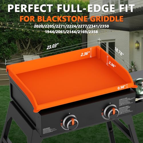 Image of Silicone Griddle Cover for Blackstone - Full Protection Waterproof Griddle Top Cover All Year Round Protective Mat for Black Stone Accessories (22 inch Orange)