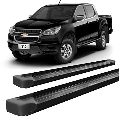 Estribo S10 S-10 2012 A 2019 Cabine Dupla Alumínio Preto