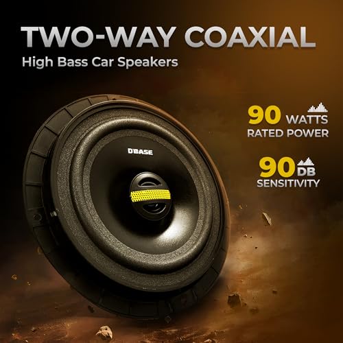 Image of DBASE DBSP6570 6.5 inch Two-Way Coaxial Car Speakers | Powerful High Bass & Crystal Clear Sound | Universal Fit for Cars, SUVs & Trucks | Premium PP Cone | Treated Rubber Surround | Easy Installation