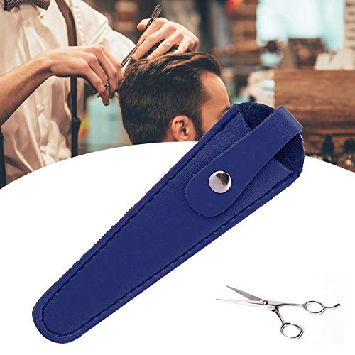 Salon Hair Scissor Bag, Scissors Safety Sheath Bag, Professional PU Leather Scissors Bag Portable Scissors Storage Holder, Holster Organizer Hairdressers Tools(blue) - Image 4