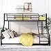 Oudiec Twin XL Over Queen Bunk Bed with Ladder,Sturdy Metal Bedframe w/Safety Guardrails for Dorm,Bedroom,Guest Room,Easy Assemble,No Box Spring Needed, 82.4