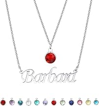 VNOX Personalised Stainless Steel Necklace, Name Necklace Silver Plated Rose Gold, Chain Pendant Silver Women, Personalised Original Gifts for Women Christmas Birthday Valentine's Day