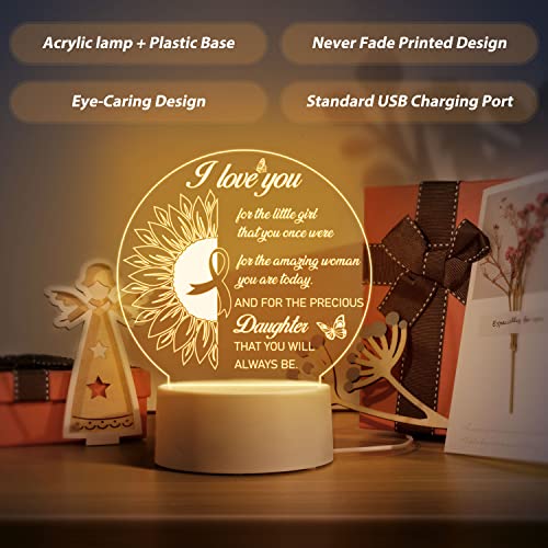 Daughter Gifts - Gifts For Daughter Night Light, Birthday Gifts For Daughter Engraved With Touching Words, Wedding, Birthday Gifts For Daughter In Law Gifts, Christmas Gifts For Daughter From Mom Dad #TOP3