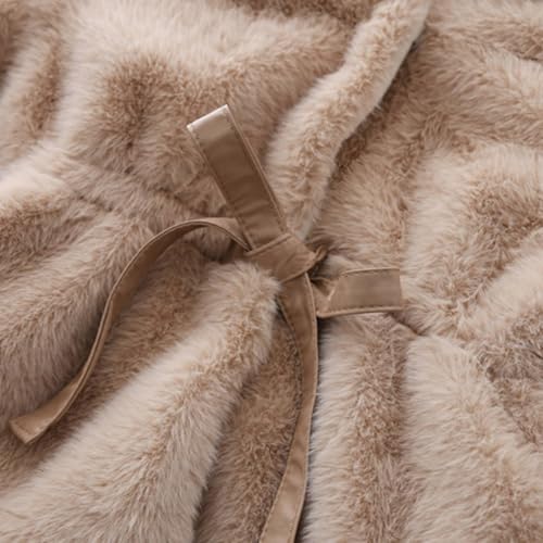 Kids Girls Fleece Button Down Hooded Jacket Long Sleeve Fuzzy Plush Bowknot Coat Soft Warm Outwear for Toddler Girls3
