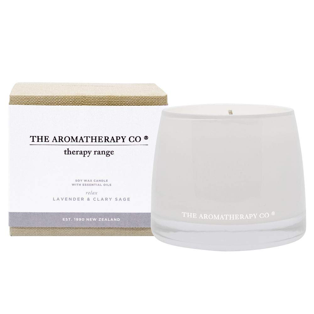 The Aromatherapy Co Relax Therapy Candle Lavender & Clary Sage White
