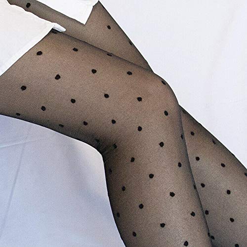 Wixine 2Pcs Women Sexy Black Polka Dot Pantyhose Long Tights Stockings Hosiery Socks3