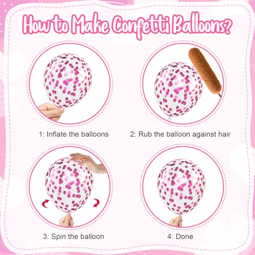 Image of Pink Balloons 12 Inch Metallic Hot Pink Magenta Happy Birthday Decorations