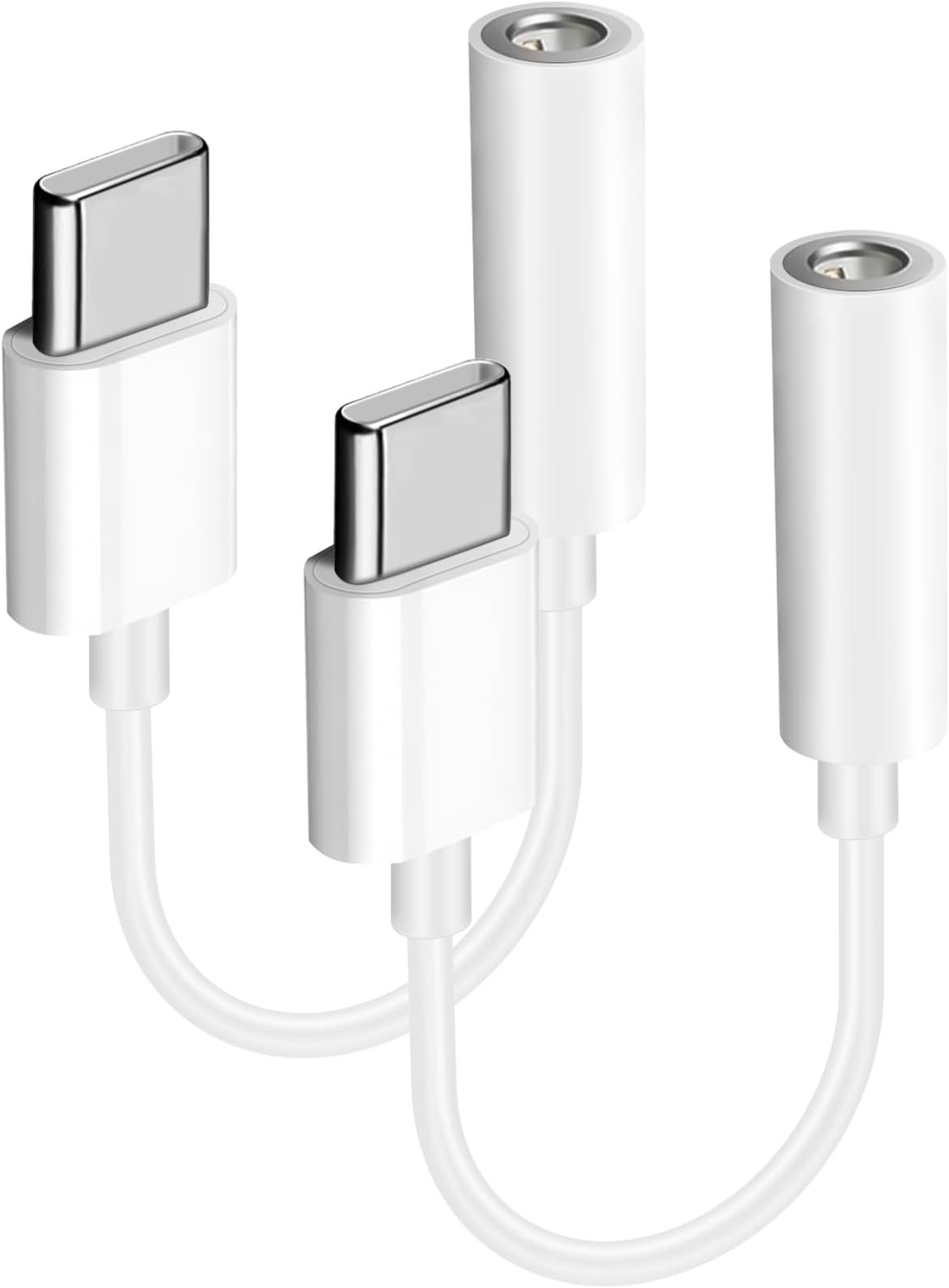 – 2-Pack USB C to 3.5mm Headphone Adapter, USB C to Aux Audio Dongle Cable Cord for iPhone 16/Plus/Pro Max/iPhone 15/Plus/Pro Max, Samsung Galaxy S24 S23 S22 S21 Ultra, and More Type C Devices