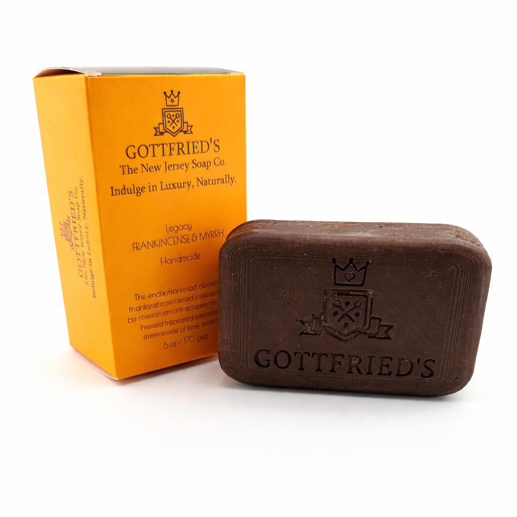 Gottfried's | Frankincense & Myrrh, Handcrafted Soap, Shea butter. Coconut butter. Organic coconut oil. Extra virgin olive oil (3 Pack)