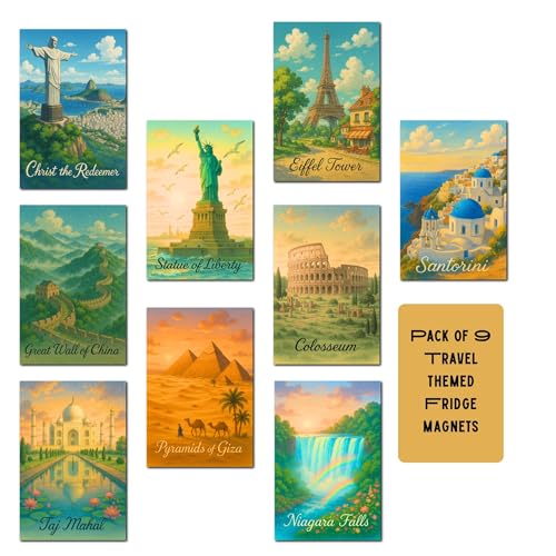 Image of Dia&Tia-Premium Fridge Magnets-Made in India for Office, Kitchen, refrigirators, Magnetic Boards-Motivational Quotes, Culture, Gamers, Cute Cartoons (Travel Checklist - International)