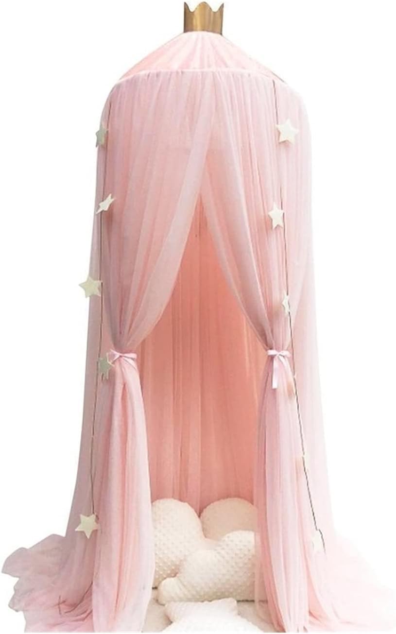 Bed Canopy Curtain Baby Dome Bed Canopy with Stars Hanging Tent Baby Bed Canopy Bedroom Tulle Curtains Children Room Decoration Bed Tent Curtain (Color : 2) (2)