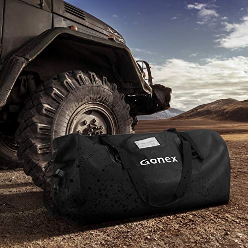 Gonex 80L Extra Large Waterproof Duffle Travel Dry Duffel Bag Ski Boot Bag with Durable Straps and Handles for Snowboard Ski Kayaking Boating, Perfect to Keep Your Gear Safe Black