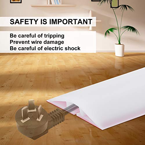 Image of 20Ft Floor Cord Cover Transparent Silicone Cable Protector Easy to Install Wire Organizer and Hider for Home, Office, Garage (Transparent-2PCS 10Ft, Total 20Ft)