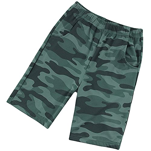 Image of KISBINI Boys Athletic Shorts with Pockets Sport Active Camo Shorts