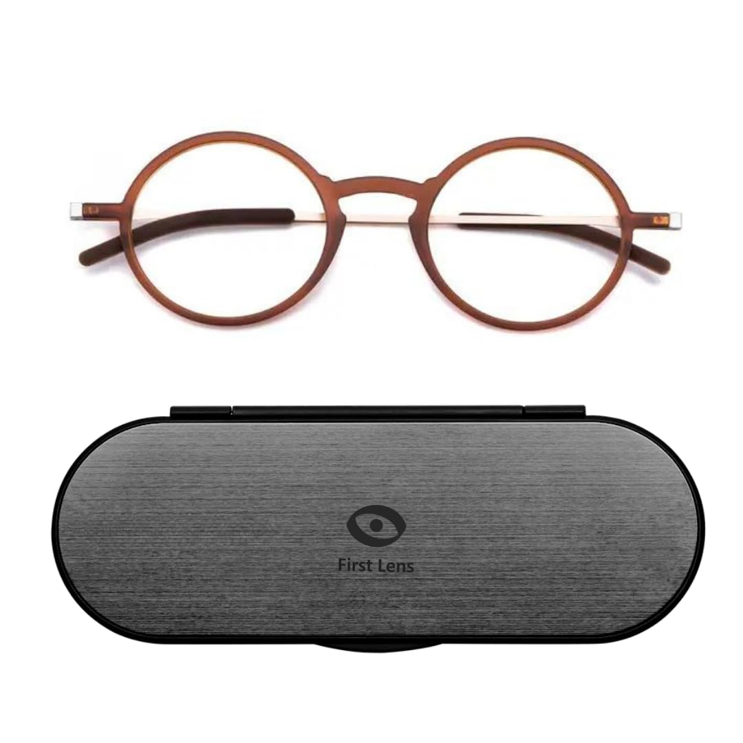 First Lens Slim Roundable Blue Block Reading Glasses-image-42
