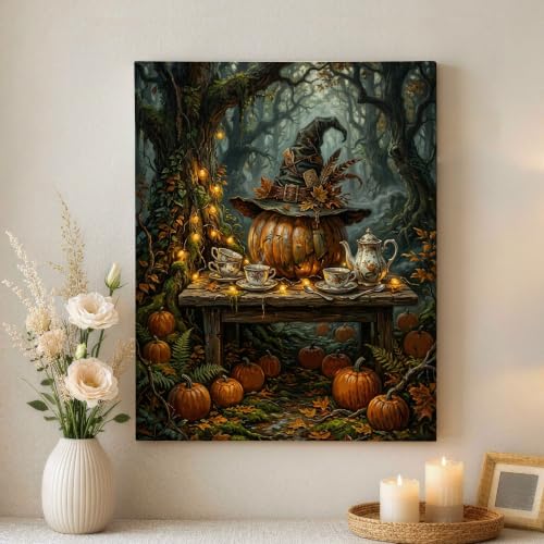 Lienzo de calabazas rústicas para un hogar cálido de otoño