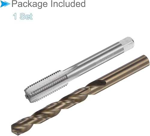 Miniatura 5 de Juego de brocas y brocas, rosca M12 x 1.5 de 0.413 in de diámetro de taladro, kit de herramientas métricas de rosca y broca giratoria,