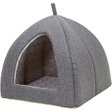 PetStyle ペットベッド ひんやり 夏 洗える 犬 猫 ベッド ペット クール マット ドーム型 テント ハウス ねこ いぬ ペットテント 冷感 おしゃれ ピラミッドハウス 夏用 Lサイズ (春夏/グレー)