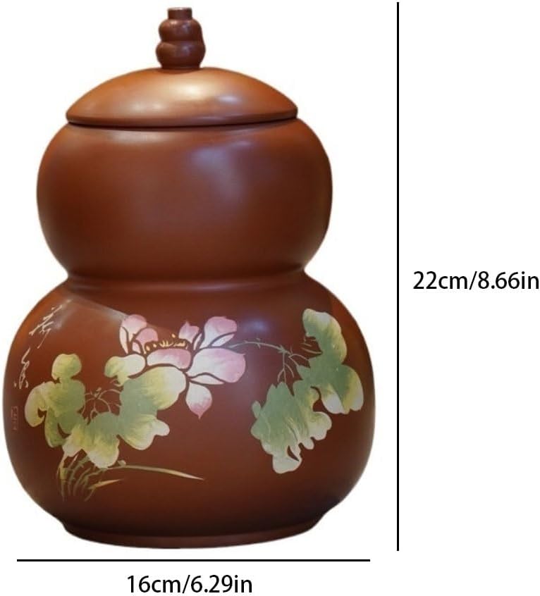 SONGCHAO Sugar Jar Purple Pottery Tea Storage Jar Creative Gourd Jar Sealed Storage Jar Household Loose Tea Jar Kitchen Food Storage Jar Tea Canister (Color : A)