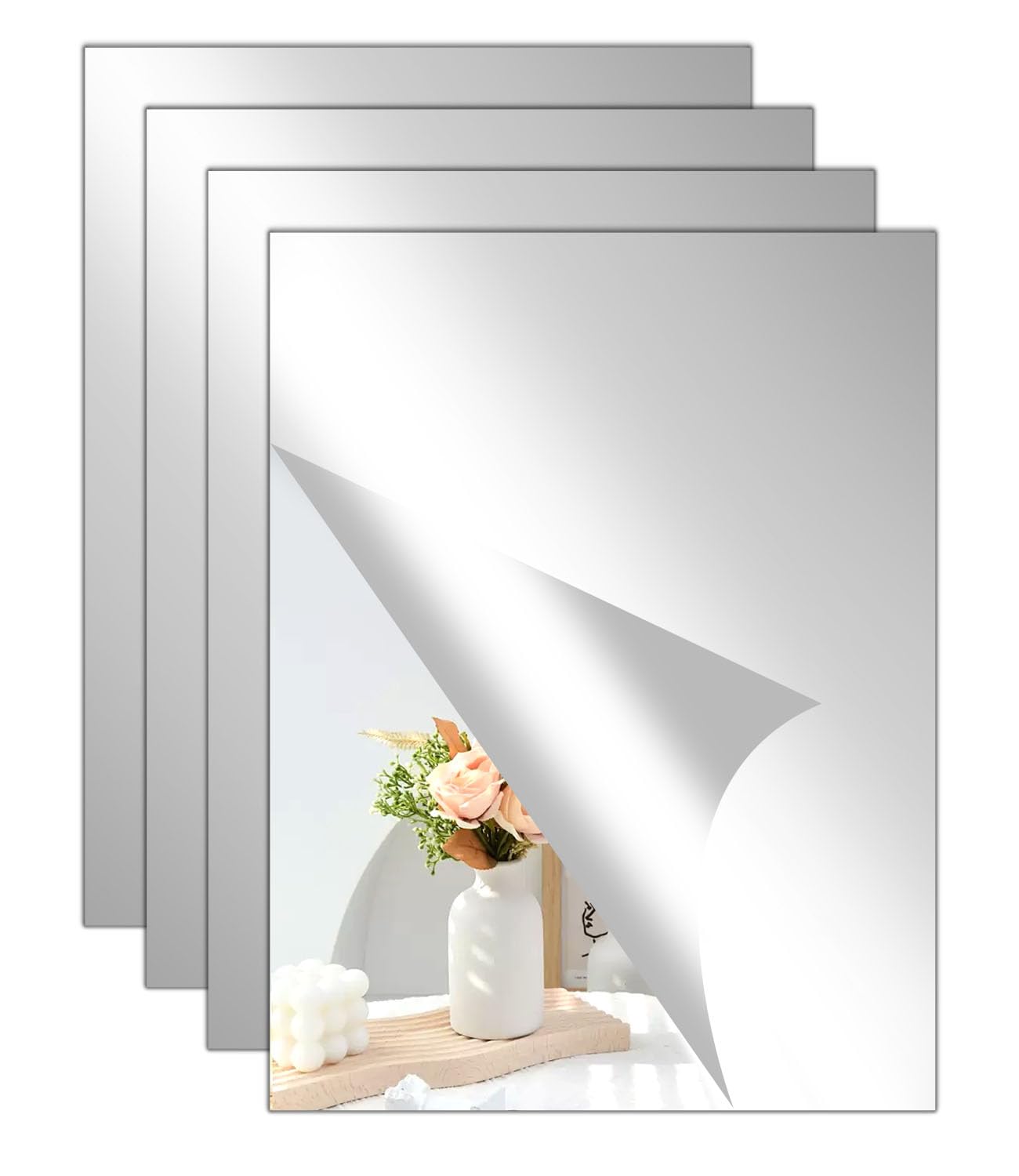 Specchi Adesivi Da Parete 30x20cm - 4 Pezzi In Acrilico Per Bagno E Camera - Foto 13