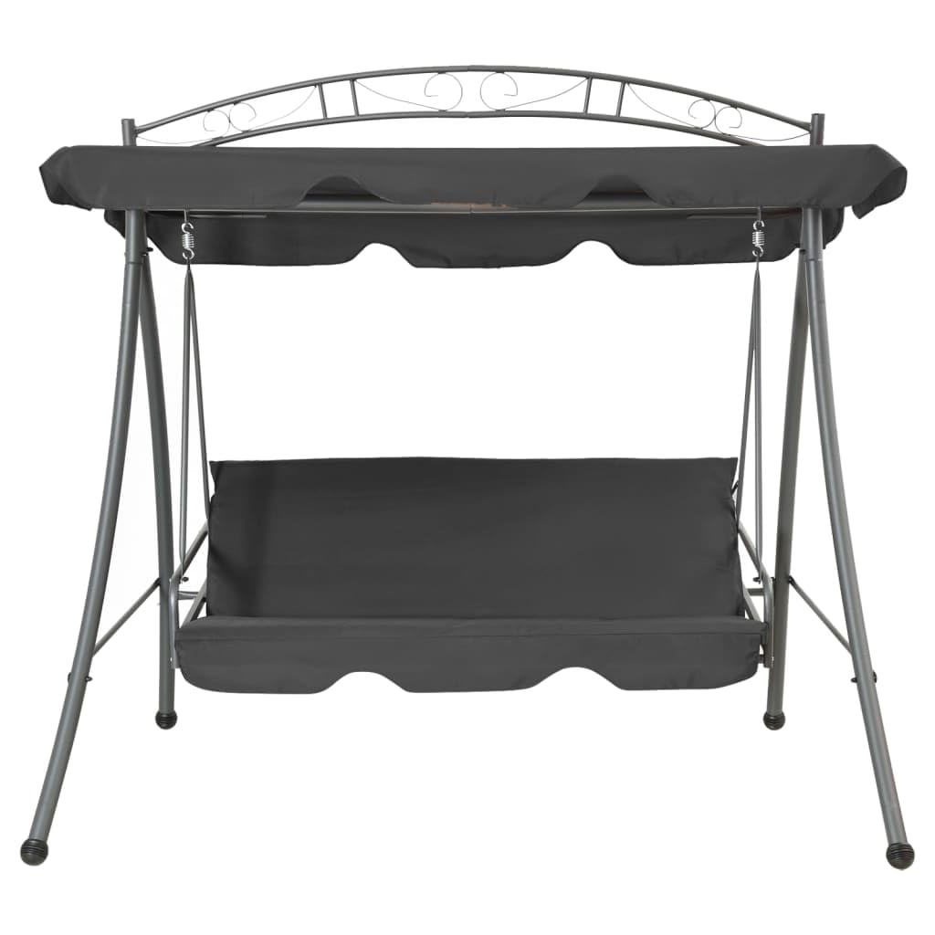 Generic Banco Columpio Convertible para Exteriores con Dosel, Cama Convertible para 2 Personas, para Patio, Jardín o Balcón (Antracita)