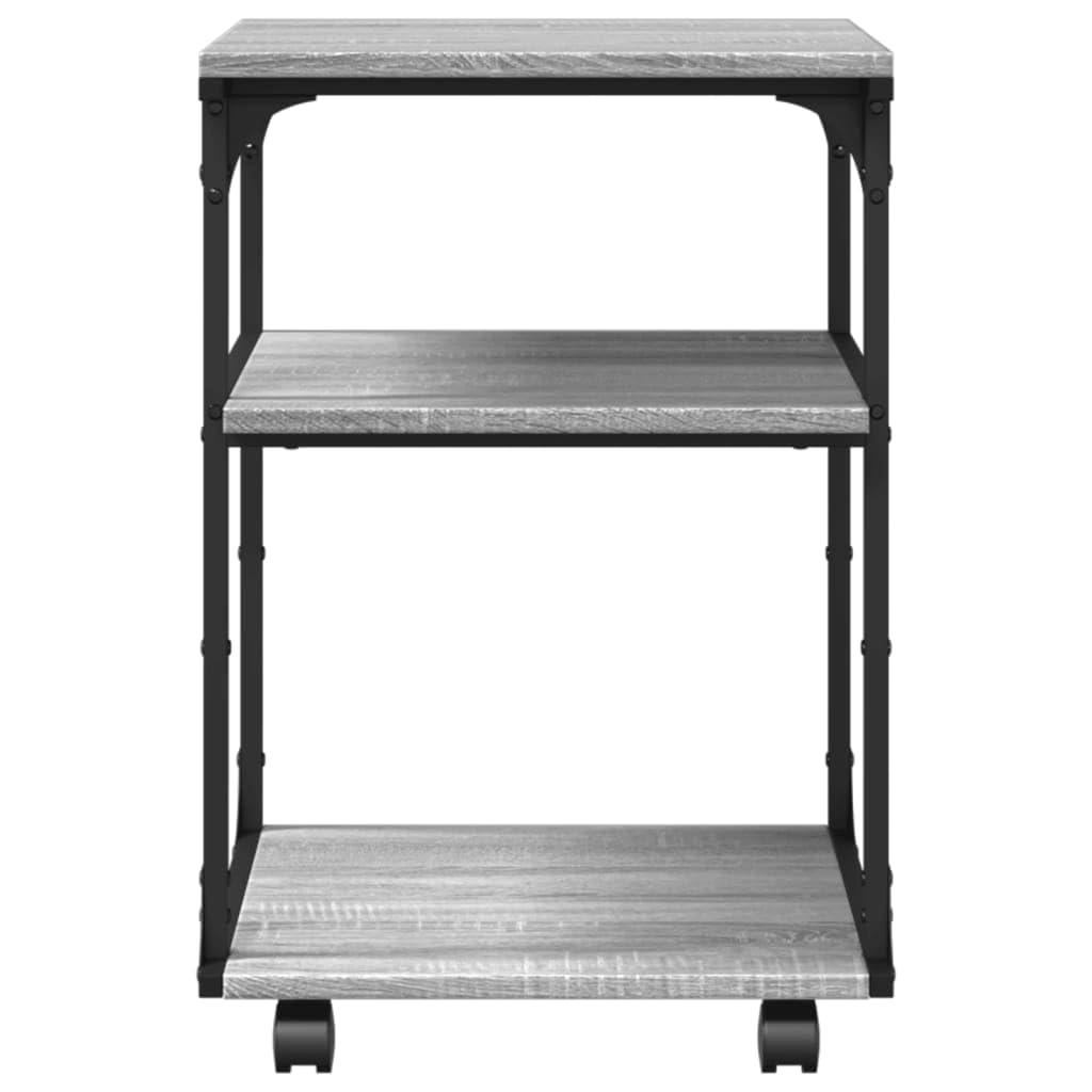 vidaXL Soporte de Impresora 3 Niveles Gris Sonoma 43x48x64 cm