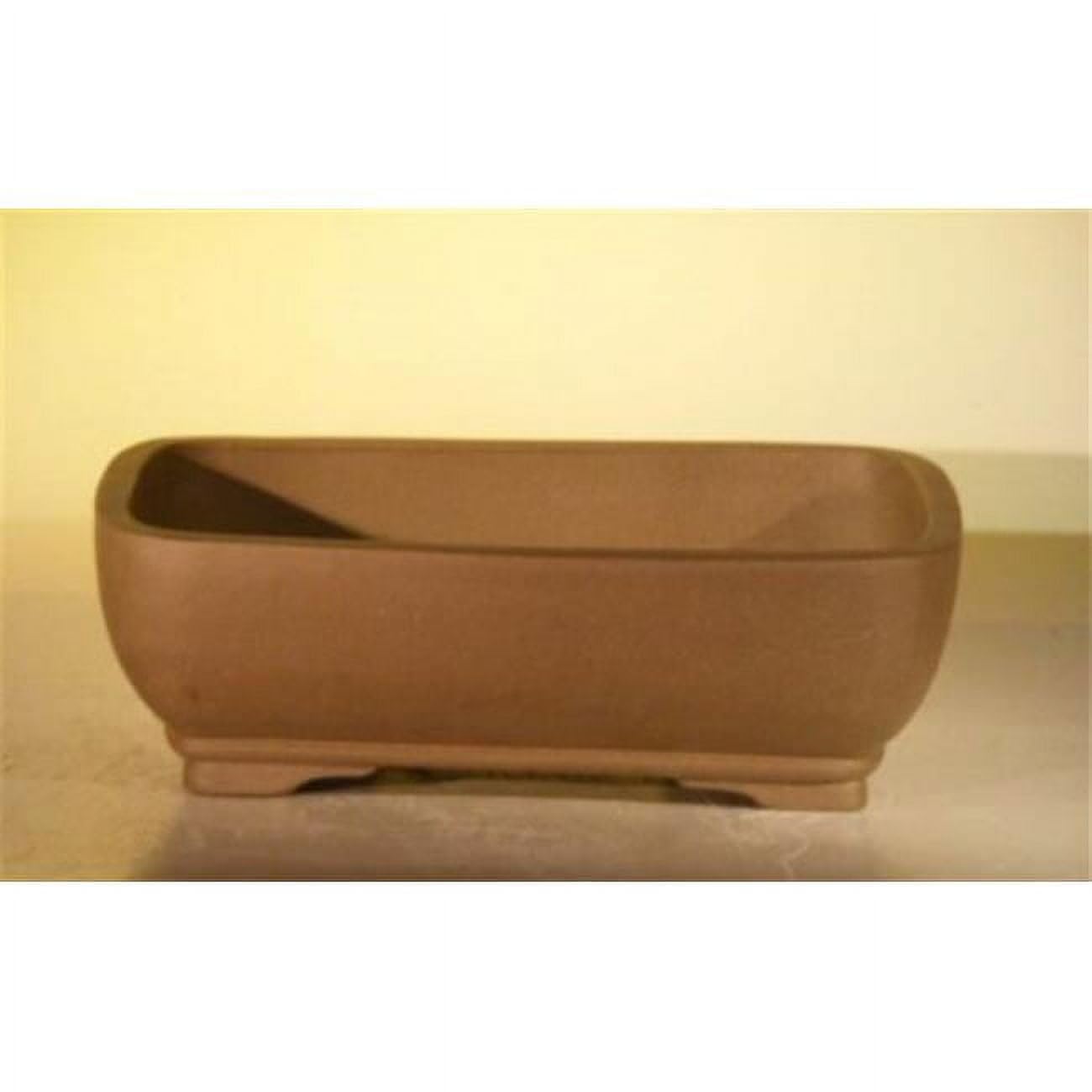 6.5 x 4.5 x 2.125 in. Tan Unglazed Ceramic Bonsai Pot, Rectangle