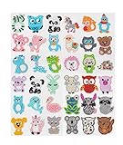36Pcs 5D Diamond Painting Stickers Kits for Kids and Adults Beginners, DIY Art Craft Animal Painting with Diamonds,Stick by Numbers Diamonds for Leisure Time,More Cute Animals, Kids Gift