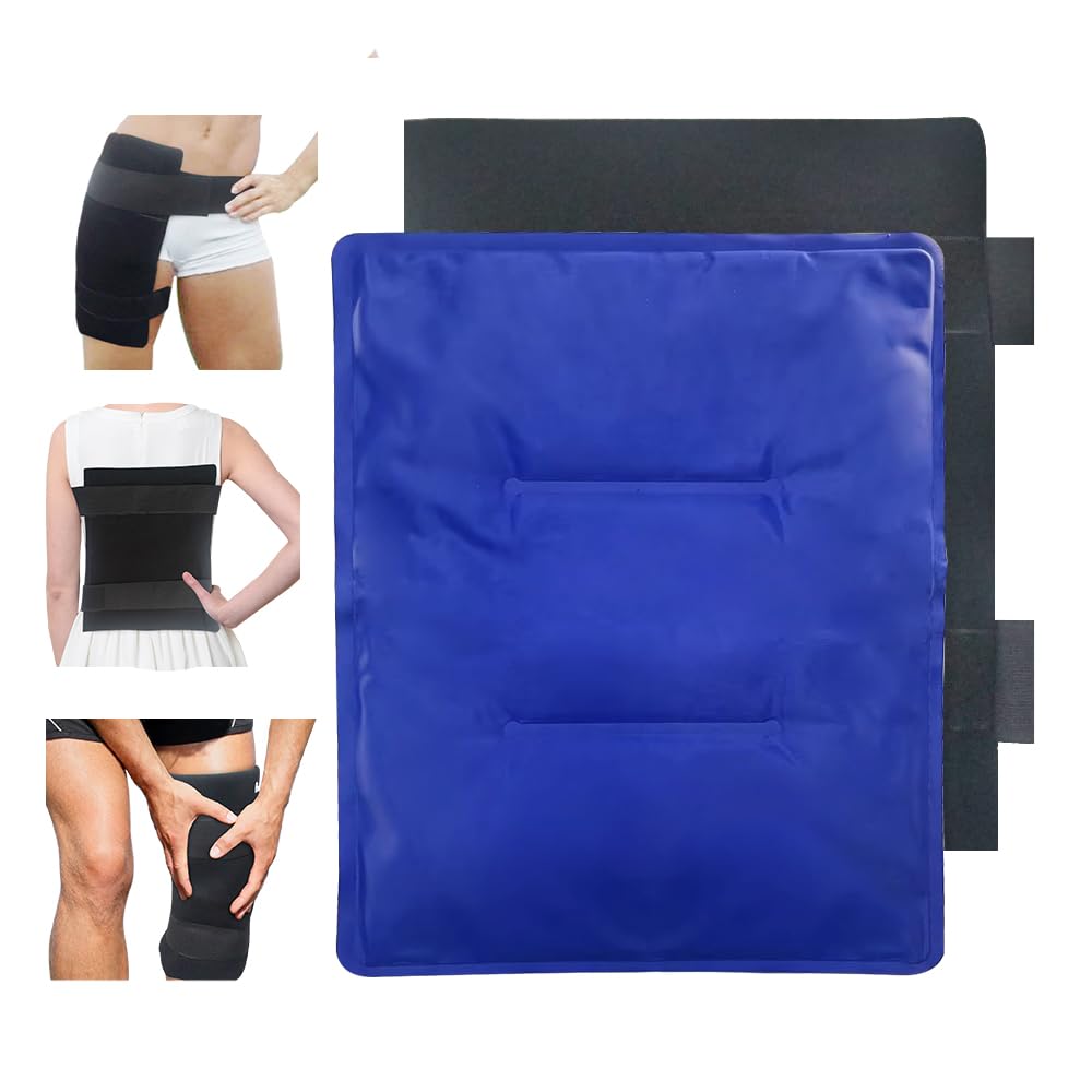 Gel Soft Flexible Ice Packs for Injuries - Reusable Freezer Cold Pack, Hot Cold Compress Therapy Cooling Gel Pad Wrap for Shoulder, Hip, Knee, Back,