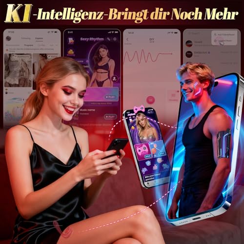 Rosen Vibrator KI-Steuerung Sex Spielzeug für die Paare Frau, 9 Modi Vibratorensets für Frauen Klitoris Stimulator, Tagnaff Vibration für Frauen Leise Sexspielzeug Extrem Sex Toys mit App