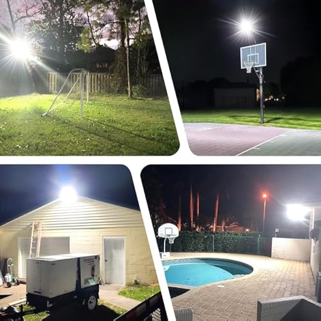 Kekeou 200W LED Flood Light Outdoor 28000LM Stadium Lights 6500K Daylight White Arena Lights Super Bright Field Light IP67 Waterproof Commercial Parking Lot Lighting for Basketball Backyard