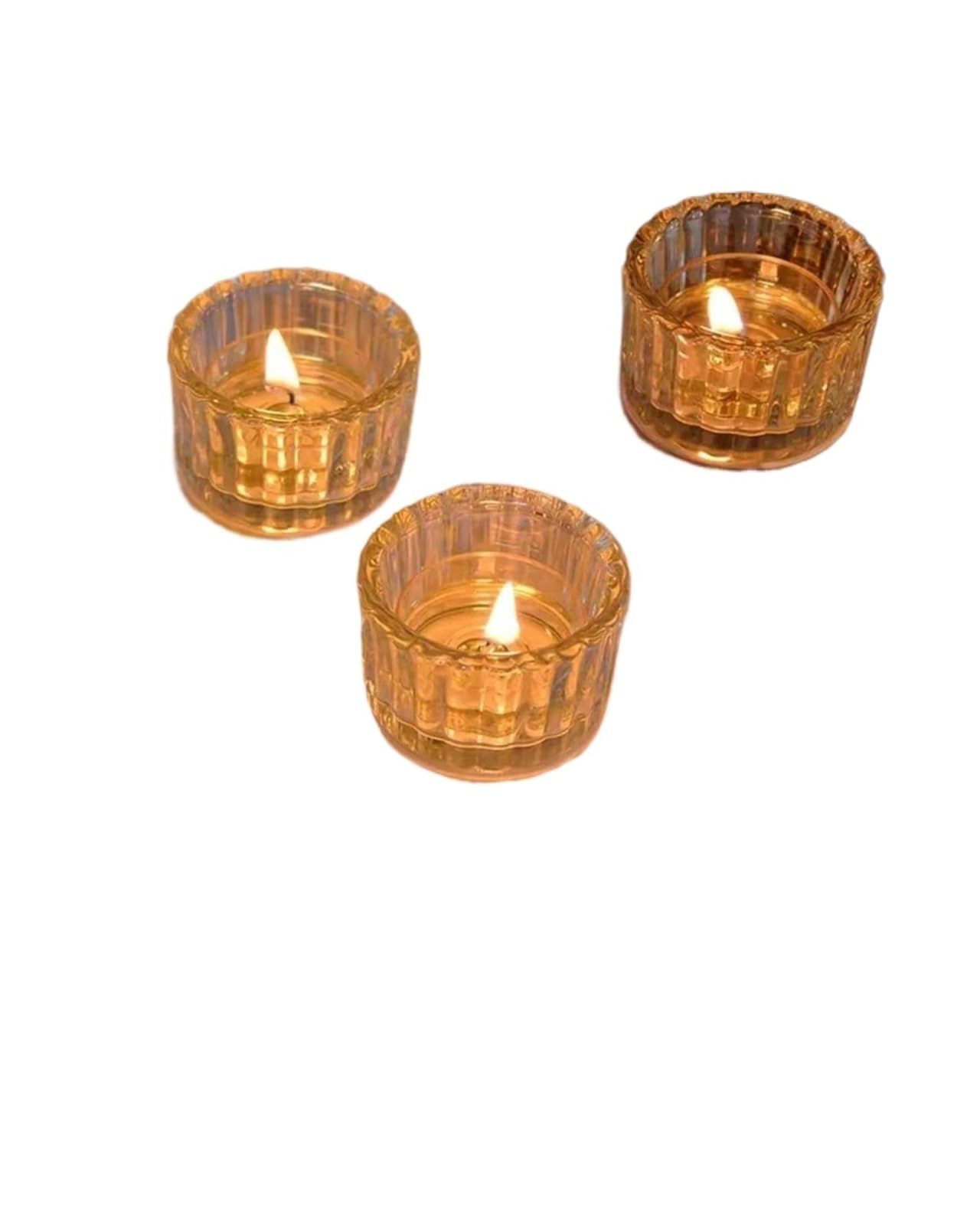 Porta Tealight in Vetro Portacandele in Vetro Trasparente da 3 Pezzi, Piccolo centrotavola for Candele, Decorazioni for la casa for Matrimoni, Feste e Compleanni.