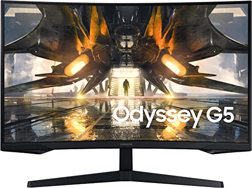 Image of Samsung 32-inch(80cm) Odyssey G5 Gaming, QHD 2K, 165Hz, 1ms, 1000R Curved Monitor, AMD FreeSync Premium, HDR10 (LS32AG550EWXXL, Black)