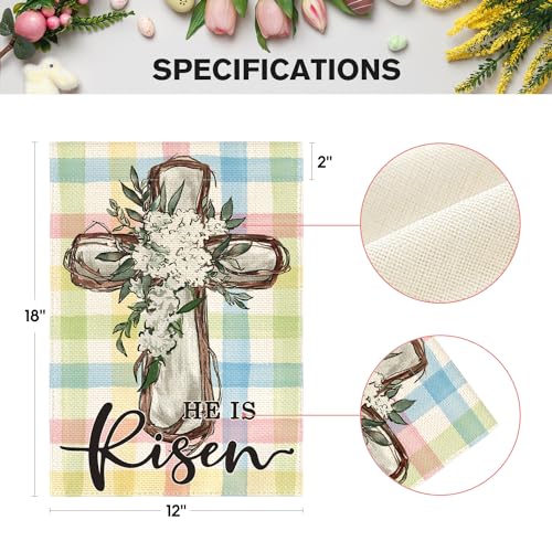 Drapeau de jardin de Pâques double face en tissu robuste de 45 cm