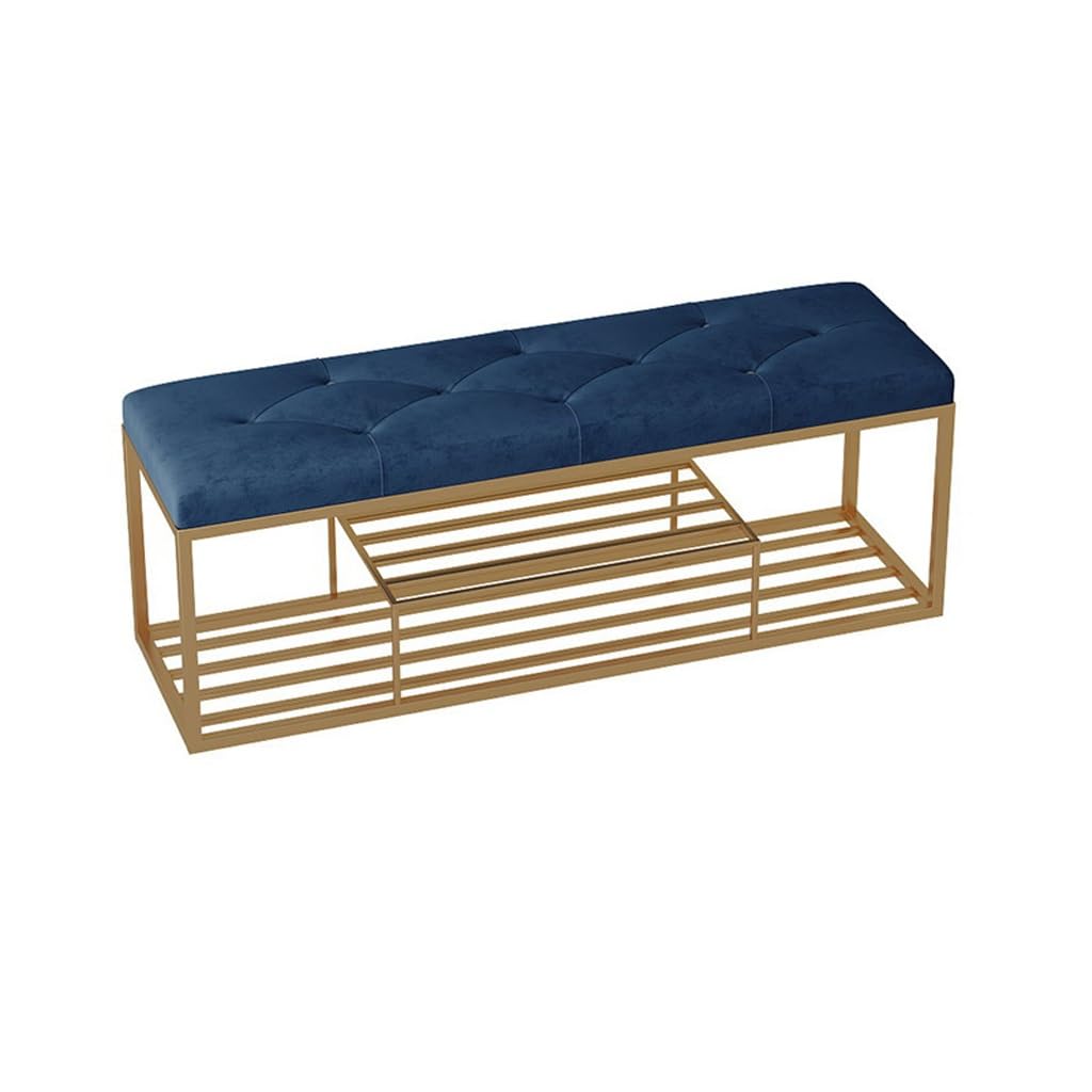 Tabouret bas au style luxueux et design nordique avec structure étagère intégrée
