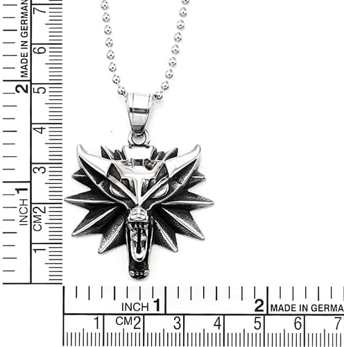 COOLSTEELANDBEYOND Men's Stainless Steel Wolf Head Pendant Necklace with Ball Chain, Nordic Viking Spirit Jewelry, Animal Symbolism Gift for Him - Image 4